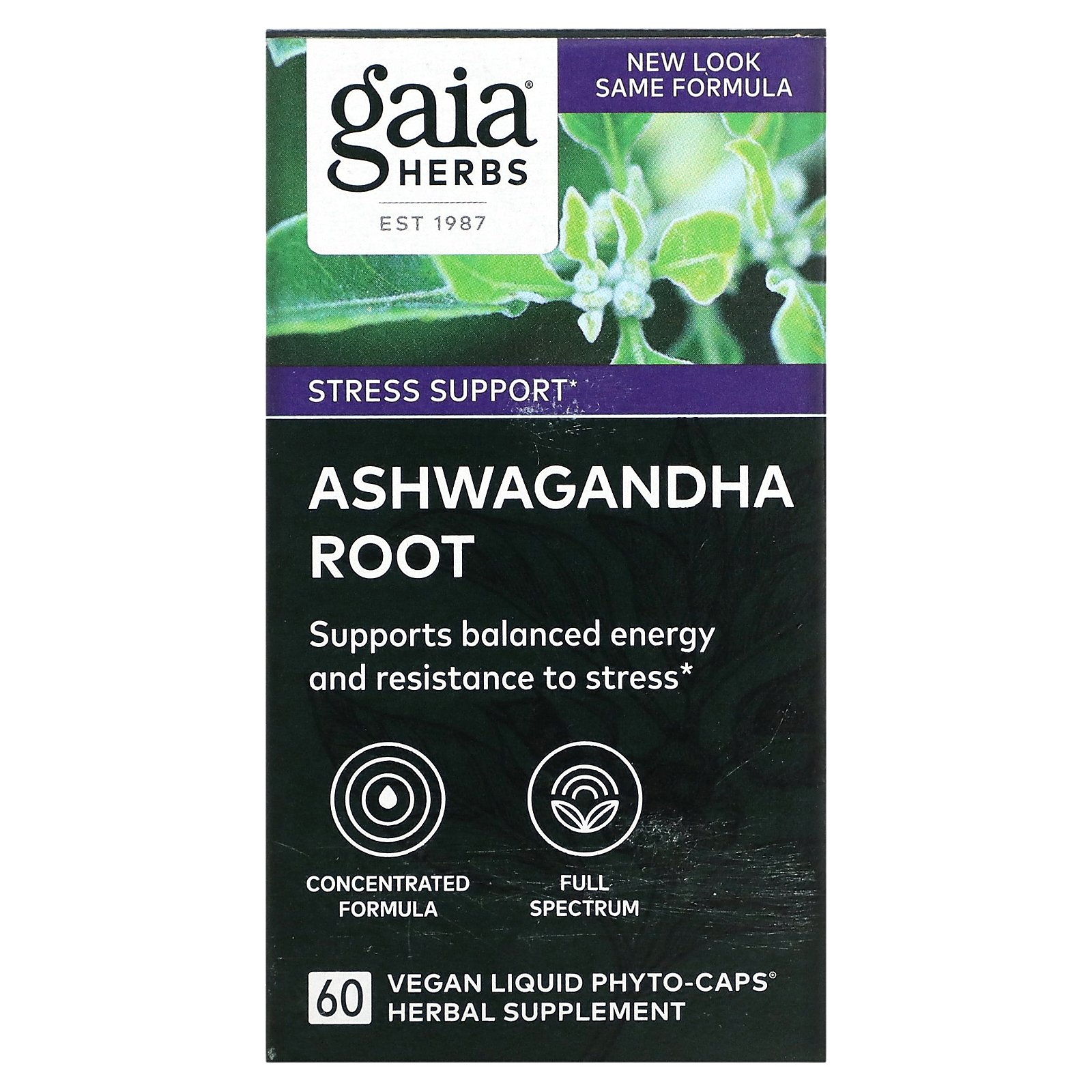 Gaia Herbs Ashwagandha Root 60 Vegan Liquid Phyto Caps