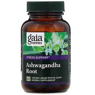 Gaia Herbs, Ashwagandha Root, 60 Fitocápsulas Líquidas Veganas