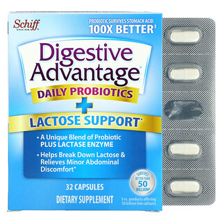 Schiff, Digestive Advantage, Lactose-Abwehrformel, 32 Kapseln