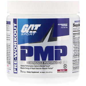 Отзывы о ГАТ, PMP, Pre-Workout, Peak Muscle Performance, Berry Blast, 2.09 oz (59.5 g)