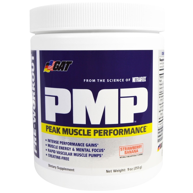 GAT, PMP, PreWorkout, Peak Muscle Performance, Strawberry Banana, 9 oz