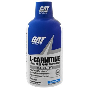 Купить GAT, L-карнитин, жидкая аминокислота в свободной форме, голубая малина  на IHerb