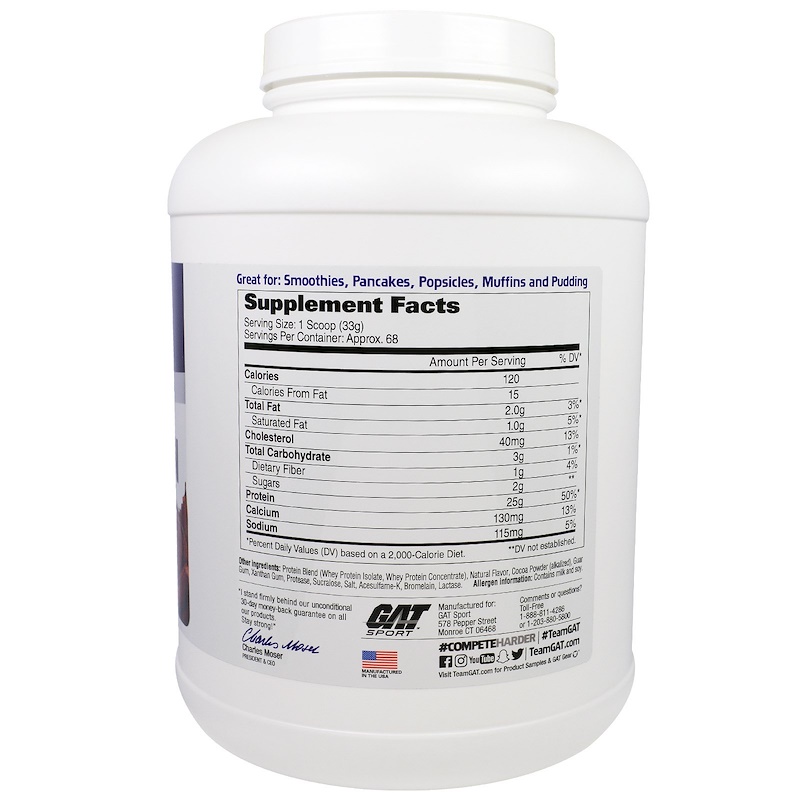 GAT, Whey Protein, Isolate Blend Muscle Protein Shake, Essentials, Rich