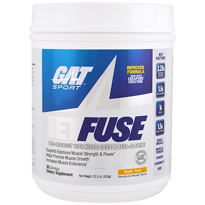 GAT Jetfuse Pre-Workout, Exotic Fruit, 22.2 oz (630 g)