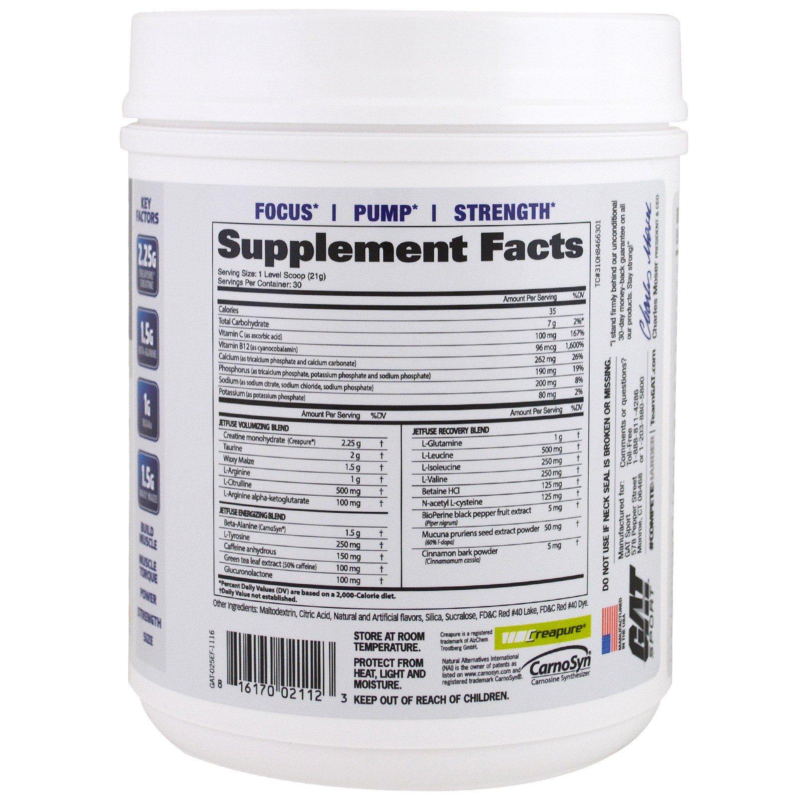 GAT, Jetfuse PreWorkout, Exotic Fruit, 1.4 lbs (630 g) iHerb