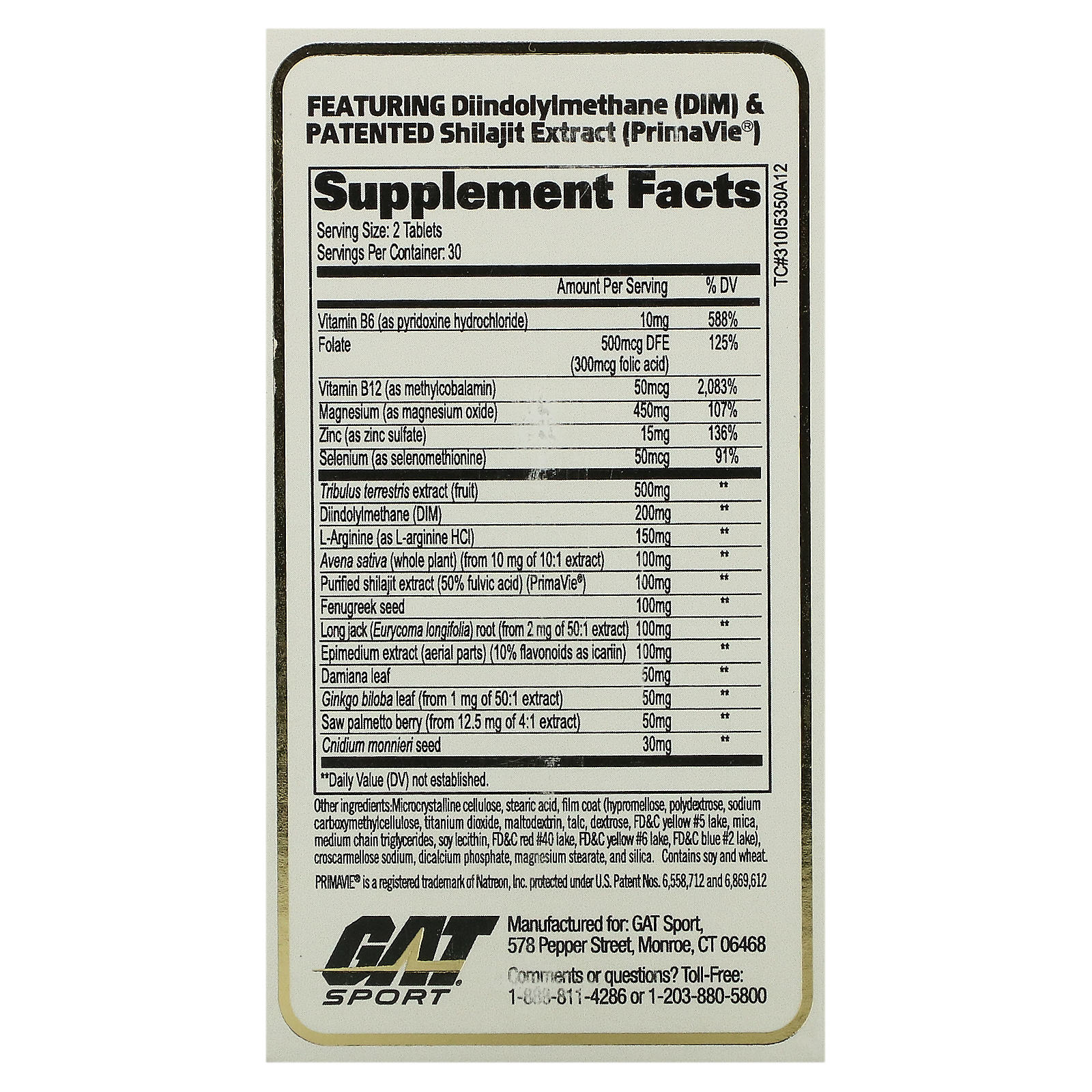 GAT, Testrol Gold ES, Testosterone Booster, 60 Tablets