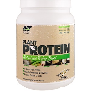 GAT, Растительный белок, смесь натуральных растительных белков, ваниль, 1,48 фунта (673 г)