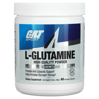 GAT, L-глютамин, без добавок, 300 г (10,58 унции)