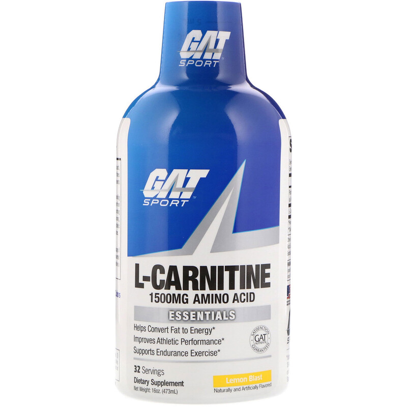 GAT, LCarnitine, Amino Acid, Lemon Blast, 1,500 mg, 16 oz (473 ml) iHerb