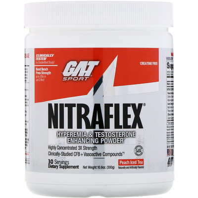 

GAT NITRAFLEX, Peach Iced Tea, 10.6 oz (300 g)