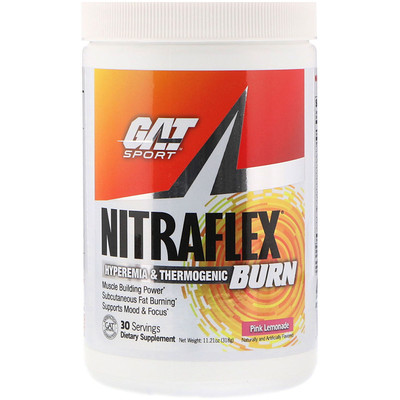 GAT Nitraflex Burn, розовый лимонад, 11,21 унц. (318 г)