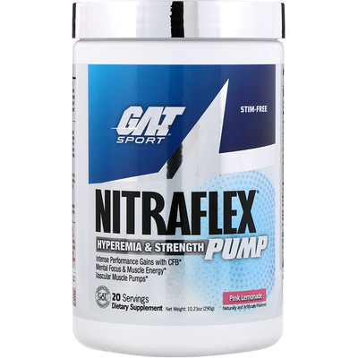 GAT Добавка для набора мышечной массы Nitraflex Pump, розовый лимонад, 290 г