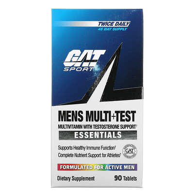 

GAT Men's Multi+Test мультивитаминная добавка для мужчин повышающая уровень тестостерона 90 таблеток