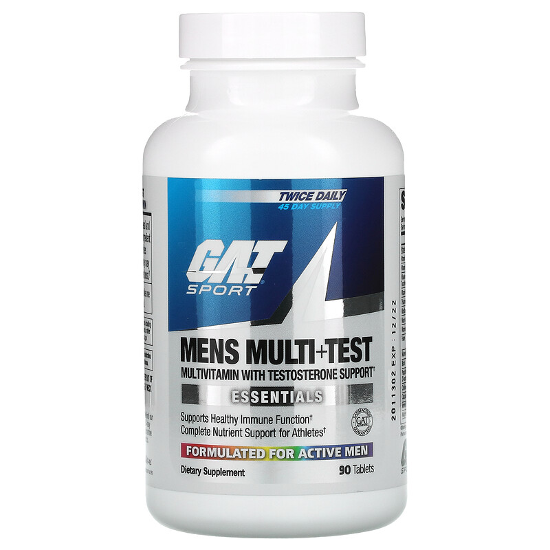 GAT, Men's Multi+Test, Multivitamin with Testosterone Support, 90 Tablets