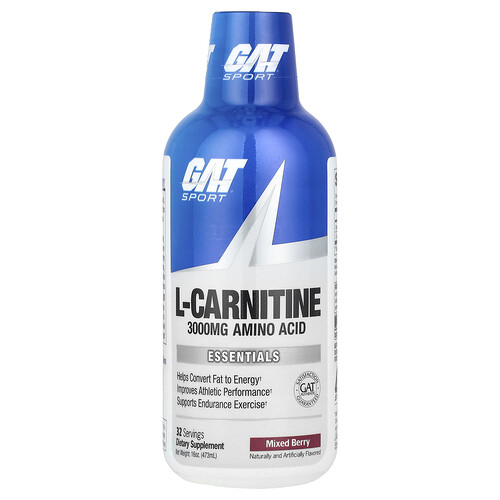 Gat L-Carnitine, Amino Acid, Mixed Berry, 3,000 mg, 16 oz (473 ml)