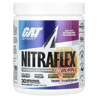 GAT, Sport, Quemaduras con NITRAFLEX®, Trueno tropical, 219,3 g (7,74 oz)