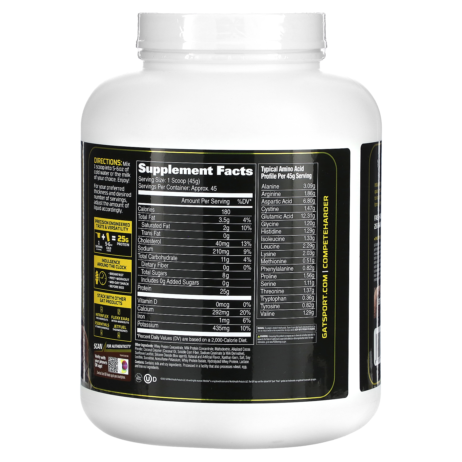 GAT, Whey Matrix, QuadBlend Whey Protein Complex, Chocolate Ice Cream