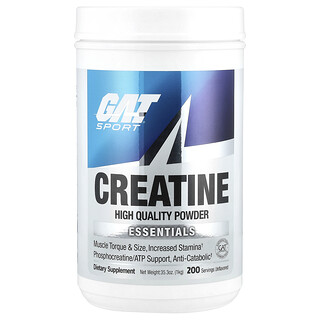 GAT, Sport, Essentials, Creatina en polvo, Sin sabor, 1 kg (35,3 oz)