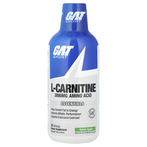 GAT Sport L-Carnitine Grüner Apfel, 3.000 mg, 473 ml