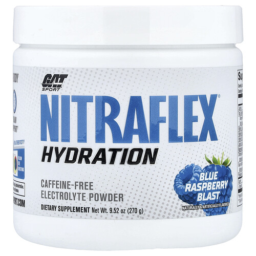 Gat Sport, Nitraflex® Hydration, Blue Raspberry Blast, 9.52 oz (270 g)