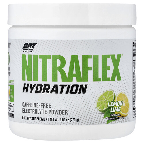 Gat Sport, Nitraflex® Hydration, Lemon Lime, 9.52 oz (270 g)