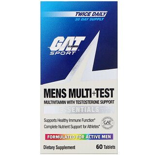 GAT, Multivitamínico + Testosterona para hombres, 60 comprimidos