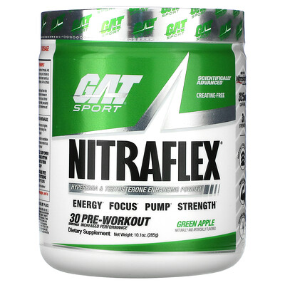 

GAT Sport, NITRAFLEX, зеленое яблоко, 285 г (10,1 унции)