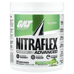 Sport, NITRAFLEX® Advanced, передтренувальний продукт, зелене яблуко, 285 г