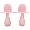 Grabease‏, Double Silicone Spoons, 3m+, Blush, 2 Spoons