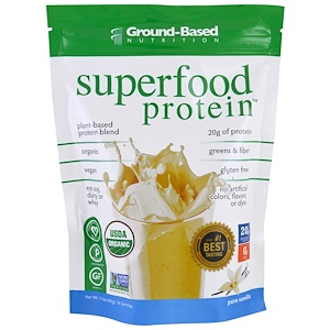 Ground Based Nutrition, Organic Superfood Protein, Pure Vanilla, 14.2 oz (402 g)