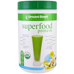 Ground Based Nutrition, Organic Superfood Protein, Pure Vanilla, 20.1 oz (570 g)