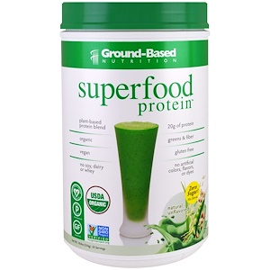 Ground Based Nutrition, Organic Superfood Protein, Natural Unflavored, 18.8 oz (534 g)