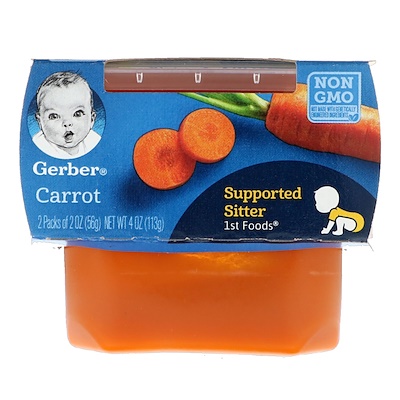 Gerber Carrot, Supported Sitter, 1st Foods, 2 Pack, 2 oz (56 g) Each