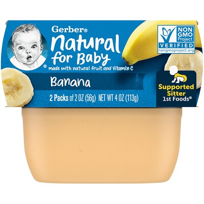 

Gerber Natural for Baby 1st Foods Banana 2 Pack 2 oz (56 g) Each