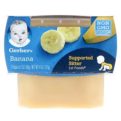 Gerber 1st Foods,香蕉,2包,每包2盎司(56克)