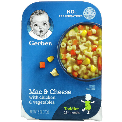 Gerber Mac & Cheese with Chicken & Vegetables, Toddler, 12+ Months, 6 oz (170 g)