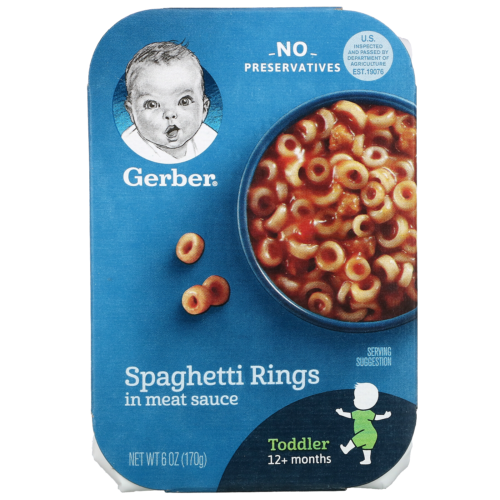 Gerber, Spaghetti Rings in Meat Sauce, 12+ Months, 6 oz (170 g) - iHerb