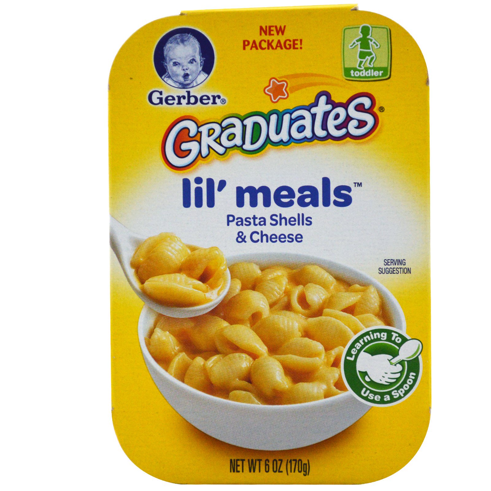 Gerber, Graduates for Toddlers, Lil' Meals, Pasta Shells & Cheese, 6 oz ...