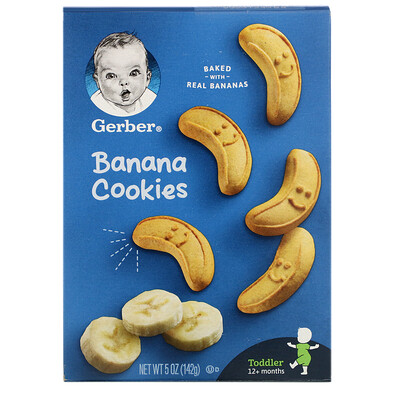 Gerber банановое печенье, для детей старше 12 месяцев, 142 г (5 унций)