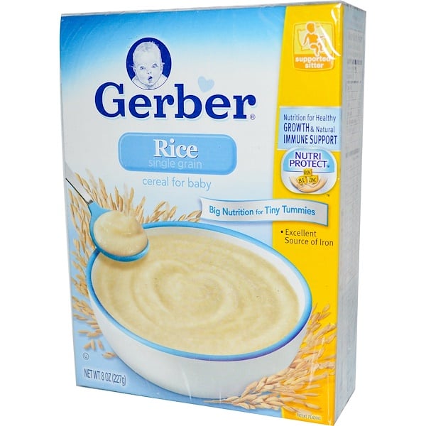 Gerber, Рисовая каша для детей,  Supported Sitter (4-6 месяцев), 8 унций (227 г) (Discontinued Item) 