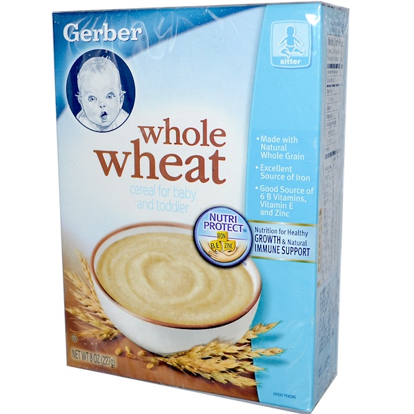 Gerber, Cereal for Baby and Toddler, Whole Wheat, 8 oz (227 g) (Discontinued Item) 