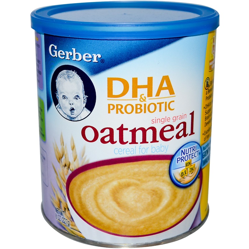 Gerber, DHA & Probiotic, Single Grain Oatmeal Cereal for Baby, 8 oz
