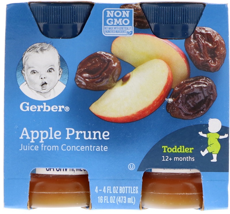 Gerber, Apple Prune Juice, 12+ Months, 4 Pack, 16 fl oz (473 ml) iHerb
