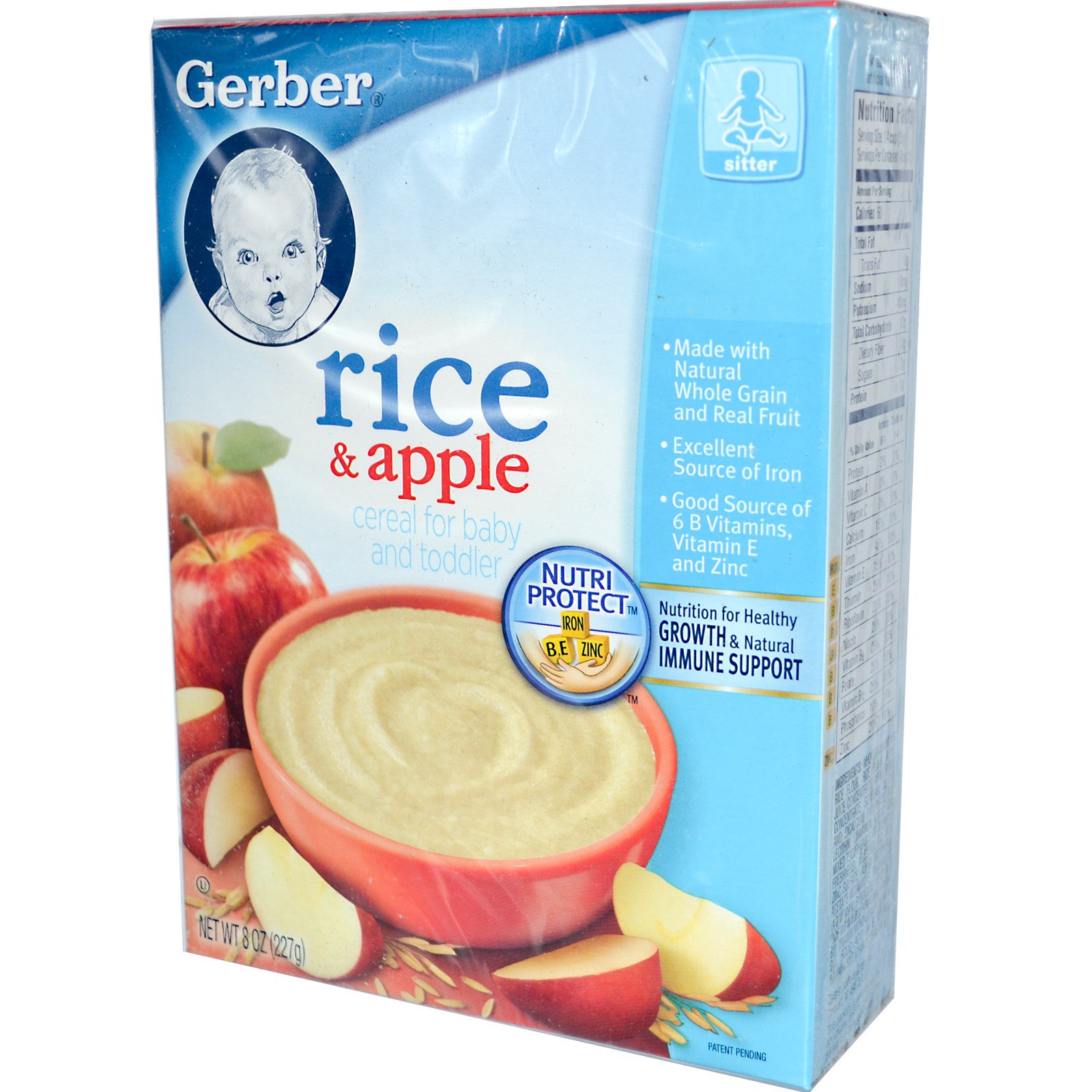 Gerber, Cereal for Baby and Toddler, Rice & Apple, 8 oz (227 g) - iHerb