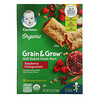 嘉寶, Grain & Grow™ 淺焙有機穀類營養餅乾，適用於 12 個月以上幼兒，樹莓 / 石榴味，8 塊裝（獨立包裝）