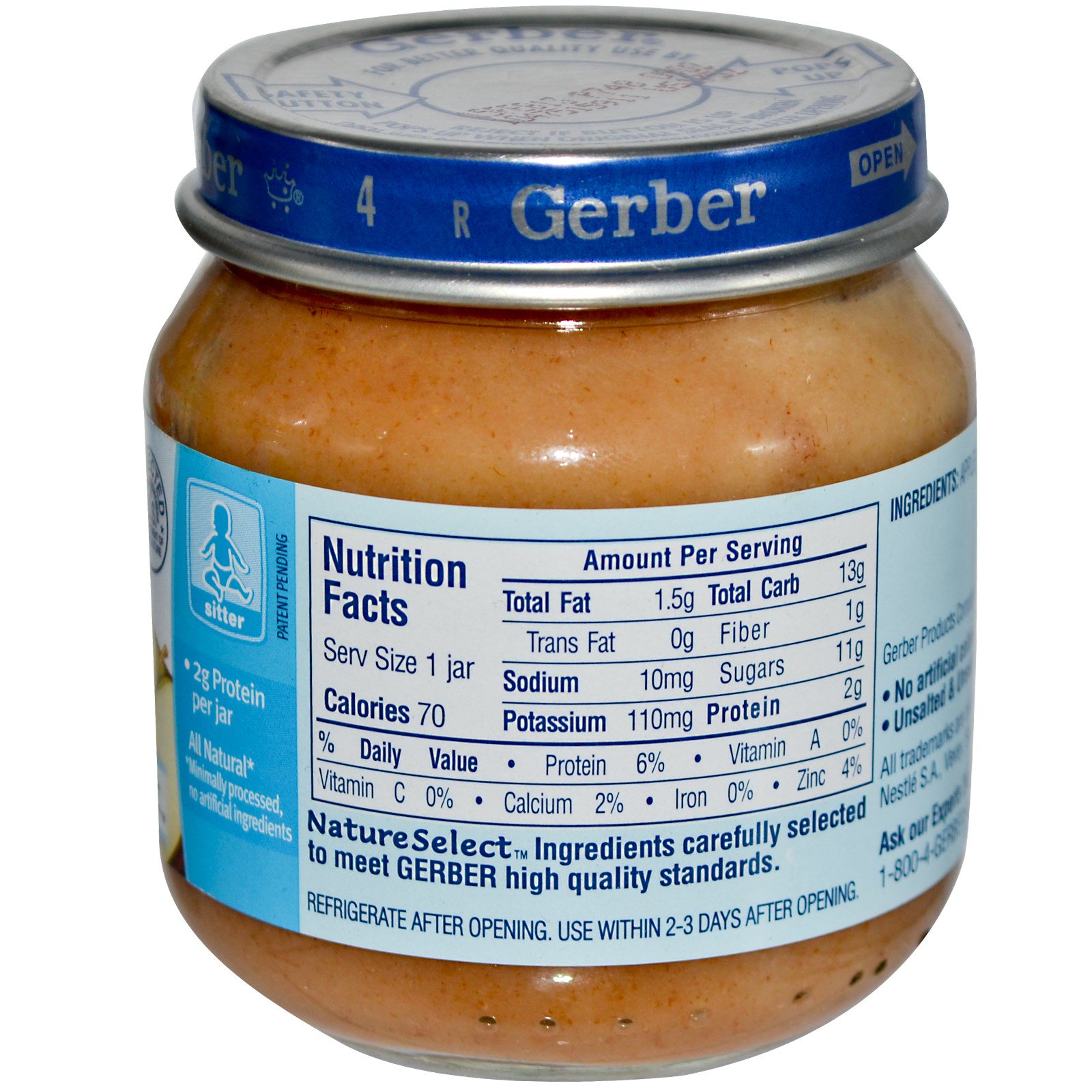 Gerber Chicken Baby Food Nutrition Facts - Nutrition Pics