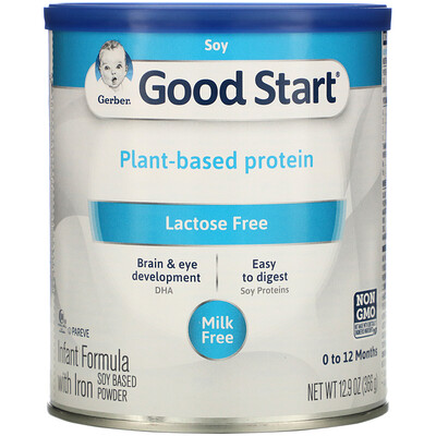 Gerber Good Start, порошок для детской смеси на основе сои с железом, без лактозы, от 0 до 12 месяцев, 366 г (12,9 унций)
