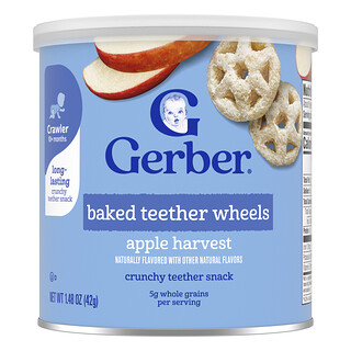 Gerber, Baked Teether Çarkı, 10 Yaş Üzeri, Apple Harvest, 42 g (1,48 oz)