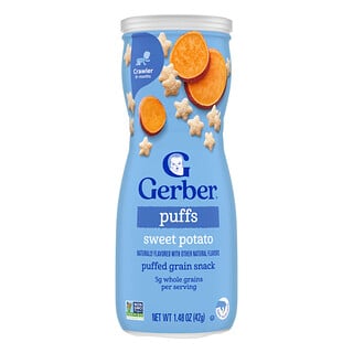 Gerber, Bocadillos de cereales inflados, 8 meses en adelante, Batata, 42 g (1,48 oz)