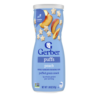Gerber, Puffs, Puffed Grain Snack, 8+ Months, Peach, 1.48 oz (42 g)